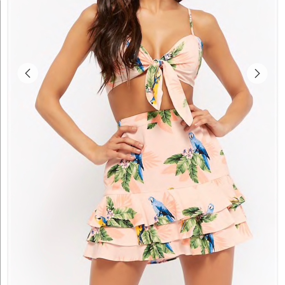 Forever 21 Cropped Cami and Mini Skirt set